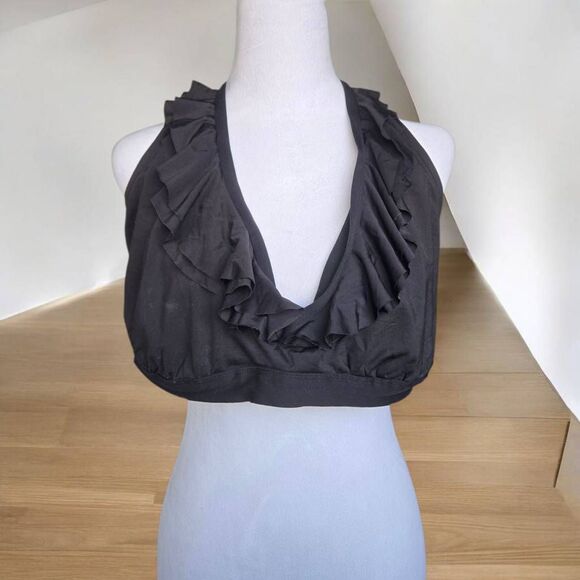 Kenneth Cole Reaction Women's PLUS Size 2X Black Ruffle Bikini Top - Picture 1 of 7